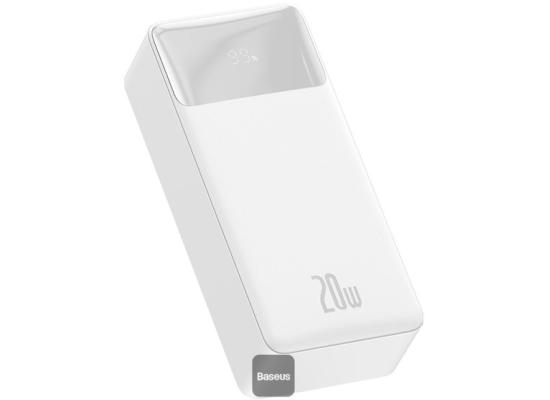 Baseus Bipow Digital Display Power Bank 30000mAh 20W Portable Phone Charger - White